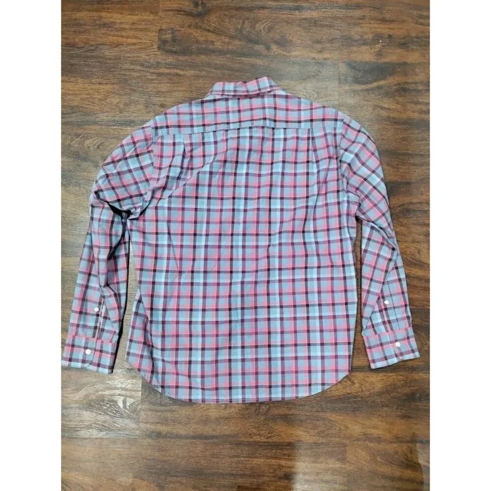 Bonobos Plaid Slim Fit Long Sleeve Button Down Shirt Blue/Pink Men's L Short - Picture 3 of 10